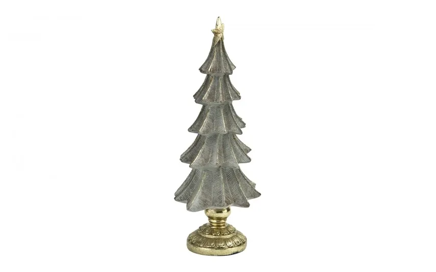 Ewax Figurka świąteczna Choinka szaro-złota 22cm Outlet