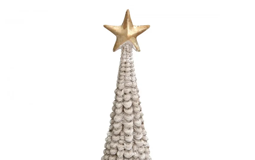 Art-Pol Figurka świąteczna Choinka biało-złota 35 cm 172862 New