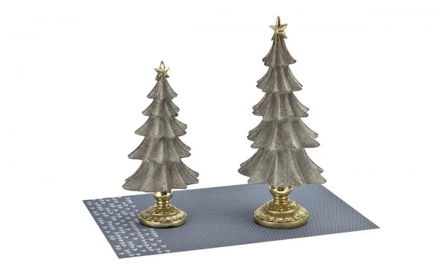 Ewax Figurka świąteczna Choinka szaro-złota 22cm Outlet