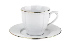 Lubiana Filiżanka 200 ml + spodek Maria ze złotym paskiem Outlet