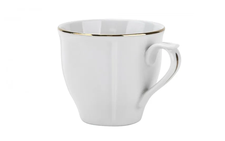 Lubiana Filiżanka 200 ml + spodek Maria ze złotym paskiem Outlet