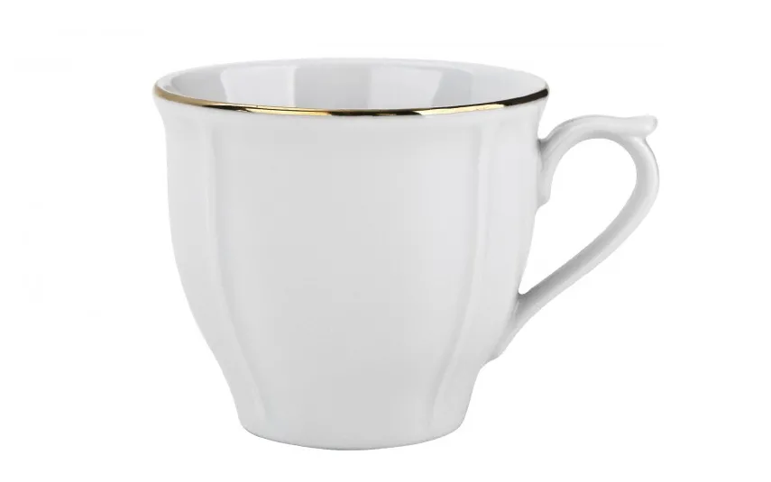 Lubiana Filiżanka 200 ml + spodek Maria ze złotym paskiem Outlet