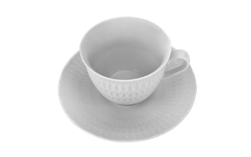 Cmielow Filiżanka 250 ml + spodek Sofia Biała Clearance
