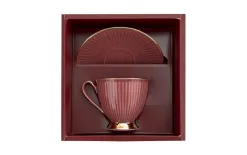 Cmielow Filiżanka 250 ml ze spodkiem Dalia Koral GZ04 Clearance