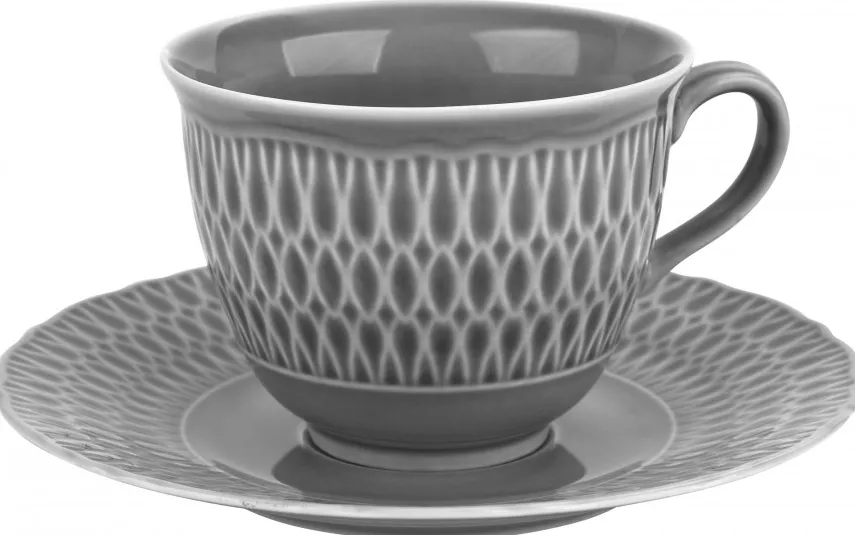 Cmielow Filiżanka + spodek 250ml/16 cm Sofia Szara Outlet
