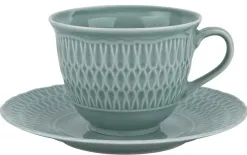 Cmielow Filiżanka + spodek 250ml/16 cm Sofia Zielona New