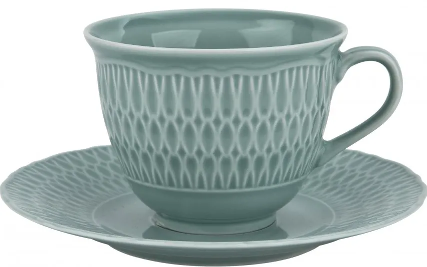 Cmielow Filiżanka + spodek 250ml/16 cm Sofia Zielona New