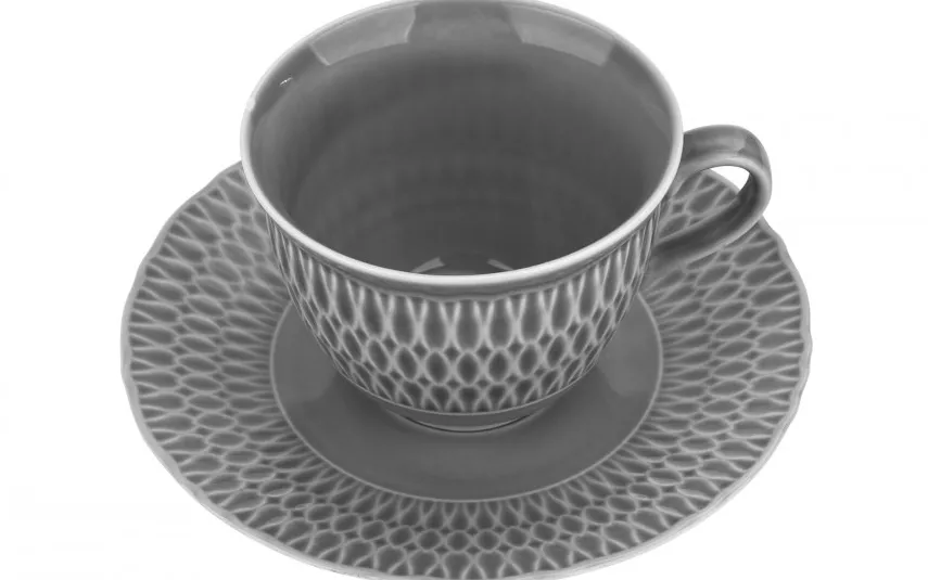 Cmielow Filiżanka + spodek 250ml/16 cm Sofia Szara Outlet
