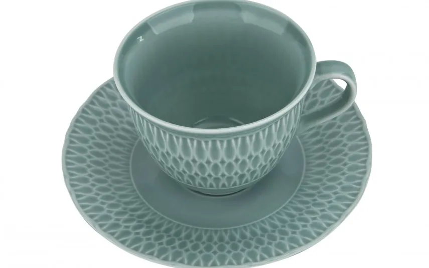 Cmielow Filiżanka + spodek 250ml/16 cm Sofia Zielona New
