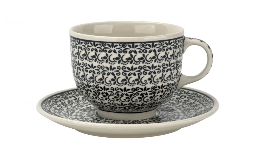Boleslawiec Filiżanka ceramiczna 500 ml + spodek Bolesławiec Dekor 941 New