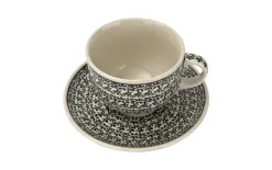 Boleslawiec Filiżanka ceramiczna 500 ml + spodek Bolesławiec Dekor 941 New