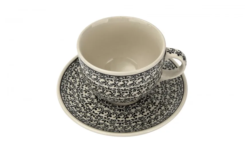 Boleslawiec Filiżanka ceramiczna 500 ml + spodek Bolesławiec Dekor 941 New