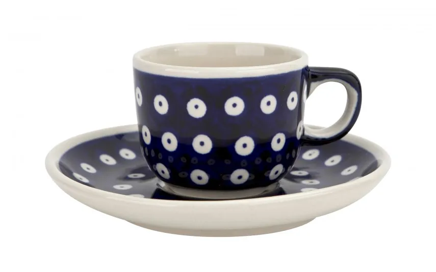 Boleslawiec Filiżanka do espresso 100 ml + spodek Bolesławiec Dekor 42 Online