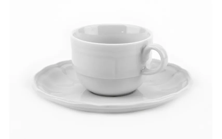 Karolina Filiżanka 100ml ze spodkiem Castel White Discount