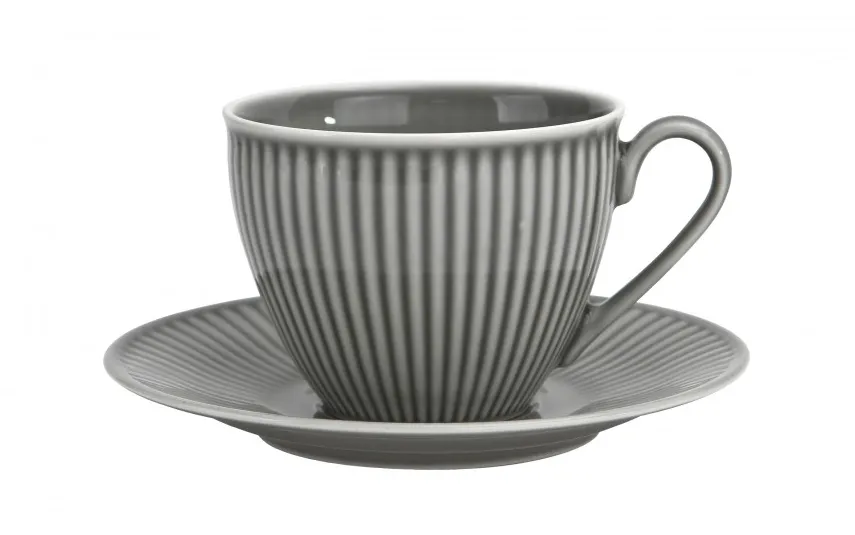 Cmielow Filiżanka porcelanowa 320 ml + spodek Dalia Szara Hot