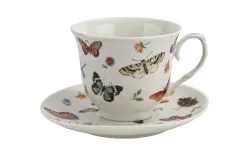Duo Filiżanka porcelanowa 250 ml + spodek Butterflies Fashion