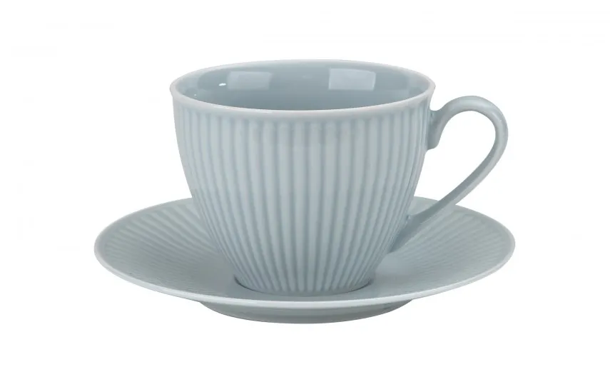 Cmielow Filiżanka porcelanowa 320 ml + spodek Dalia Niebieska Discount