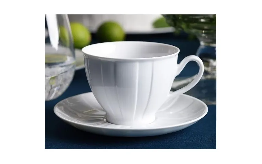 Cmielow Filiżanka porcelanowa 250 ml + spodek Oktawa biała 0001 Discount