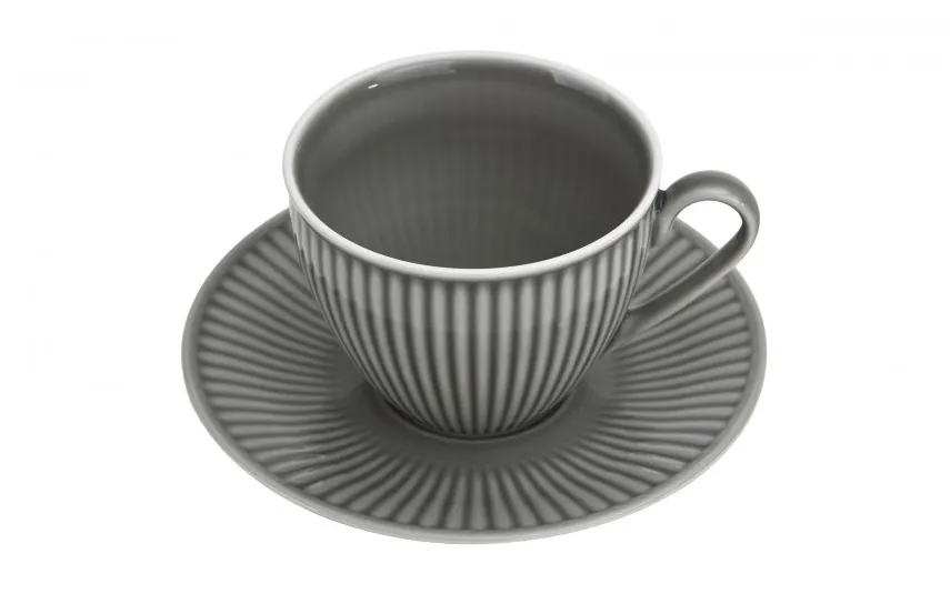 Cmielow Filiżanka porcelanowa 320 ml + spodek Dalia Szara Hot