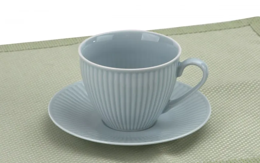 Cmielow Filiżanka porcelanowa 320 ml + spodek Dalia Niebieska Discount