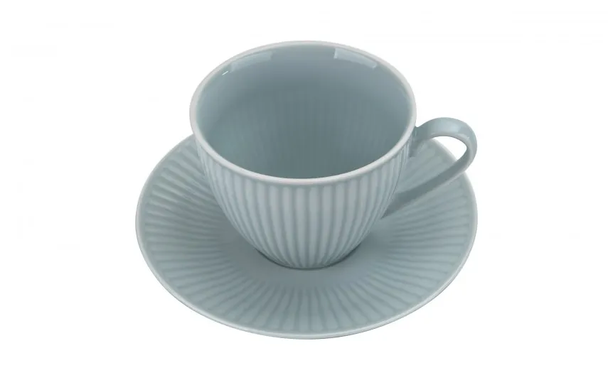 Cmielow Filiżanka porcelanowa 320 ml + spodek Dalia Niebieska Discount
