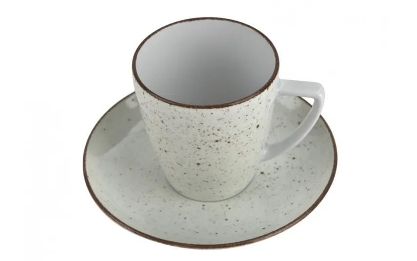 Lubiana Filiżanka porcelanowa 200 ml ze spodkiem Boss Beż Clearance