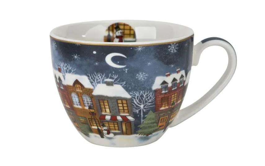 Duo Filiżanka porcelanowa 220 ml + spodek Christmas City Discount
