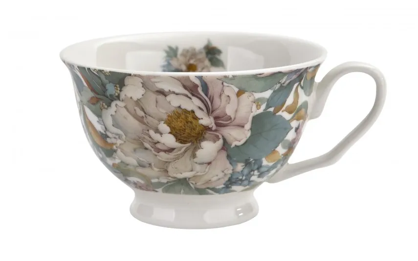 Duo Filiżanka porcelanowa 250 ml + spodek Peony White Best