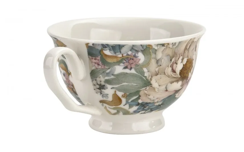 Duo Filiżanka porcelanowa 250 ml + spodek Peony White Best