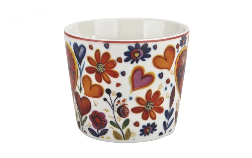 Duo Filiżanka porcelanowa 220 ml + spodek Kolorowe Serca 4 Best