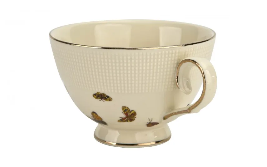 Duo Filiżanka porcelanowa 260 ml + spodek Motylki Clearance