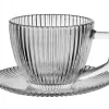 Altom Design Filiżanka szklana 250 ml + spodek Selena Hot