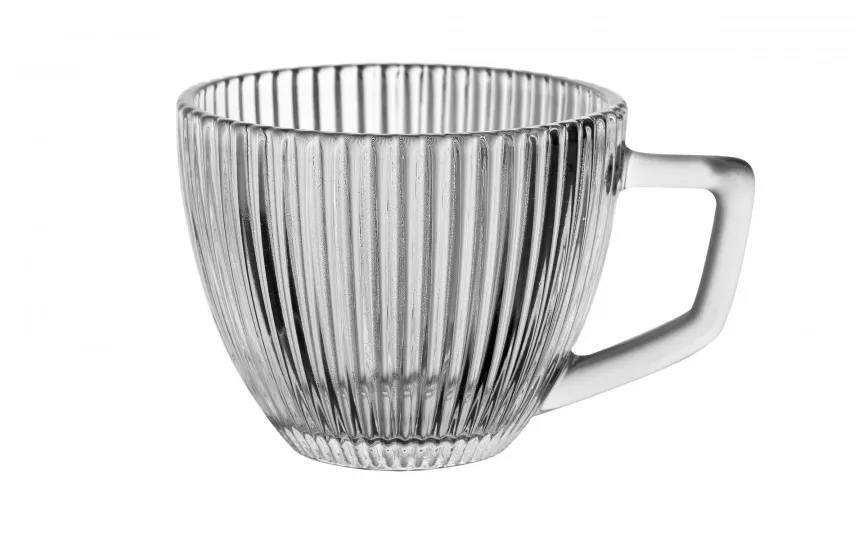 Altom Design Filiżanka szklana 250 ml + spodek Selena Hot