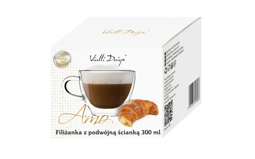 Vialli Design Filiżanka termiczna 300 ml z podwójną ścianką Amo Fashion
