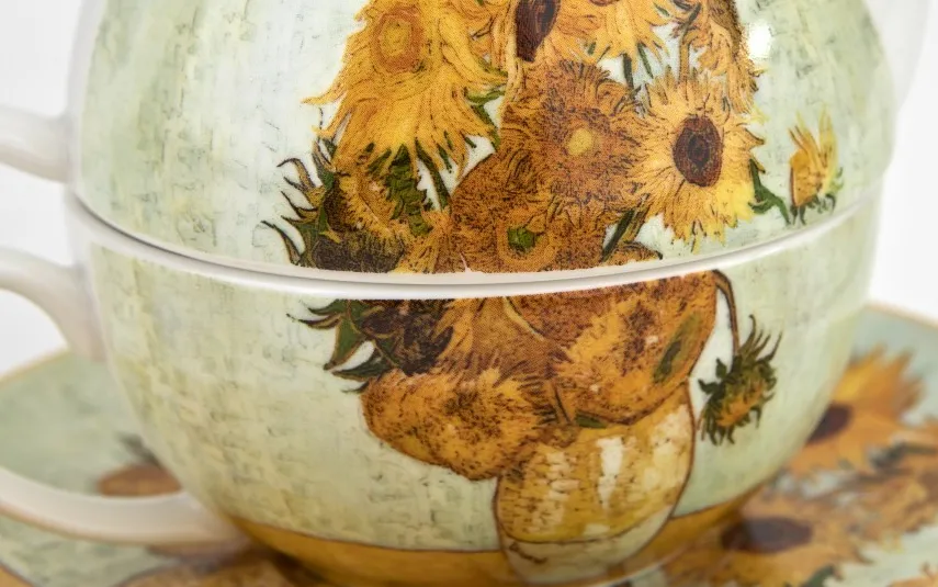 Duo Filiżanka z dzbankiem i zaparzaczem Tea for One Sunflowers Sale