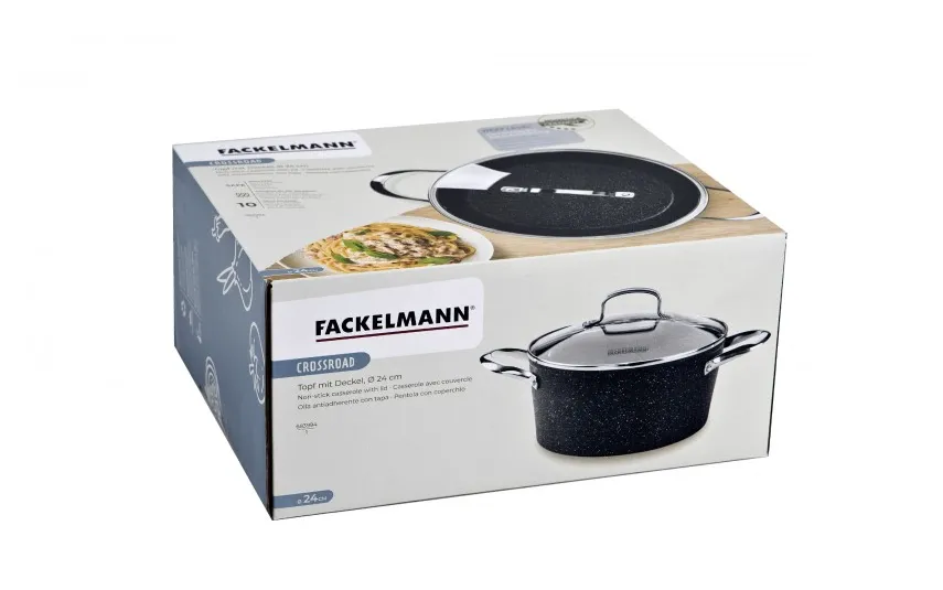Fackelmann Garnek z pokrywką 24 cm na indukcję Alu Crossroad Discount
