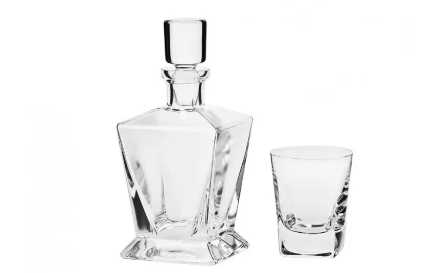 Krosno Karafka szklana + 6 szklanek Whisky Caro Discount