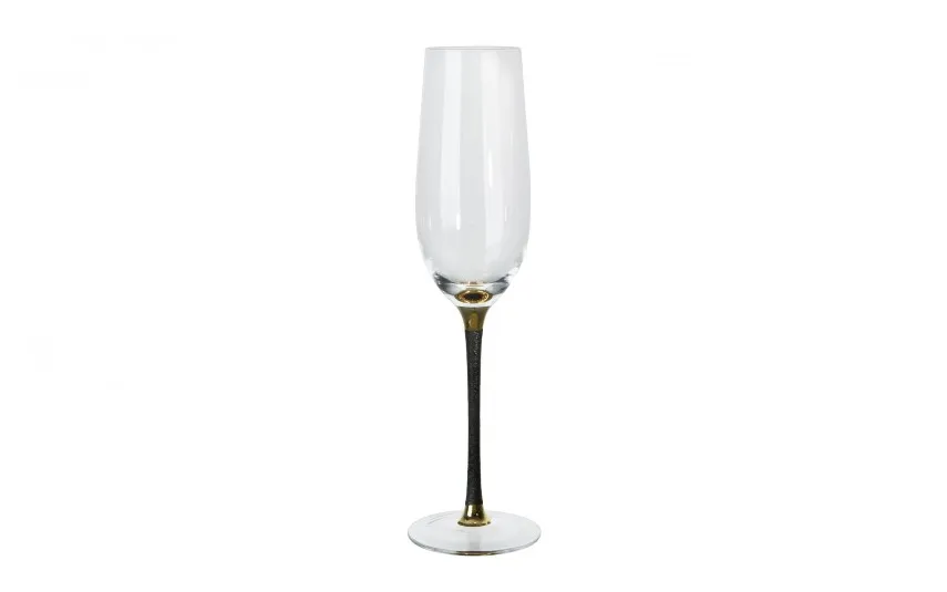 Dekor Pap Kieliszek do szampana 250 ml z czarną nóżką TG0589 Fashion