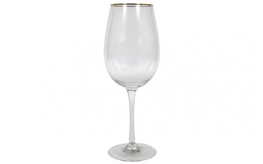 MPLCo Kieliszek do wina 500 ml ryflowany Rim Gold Hot