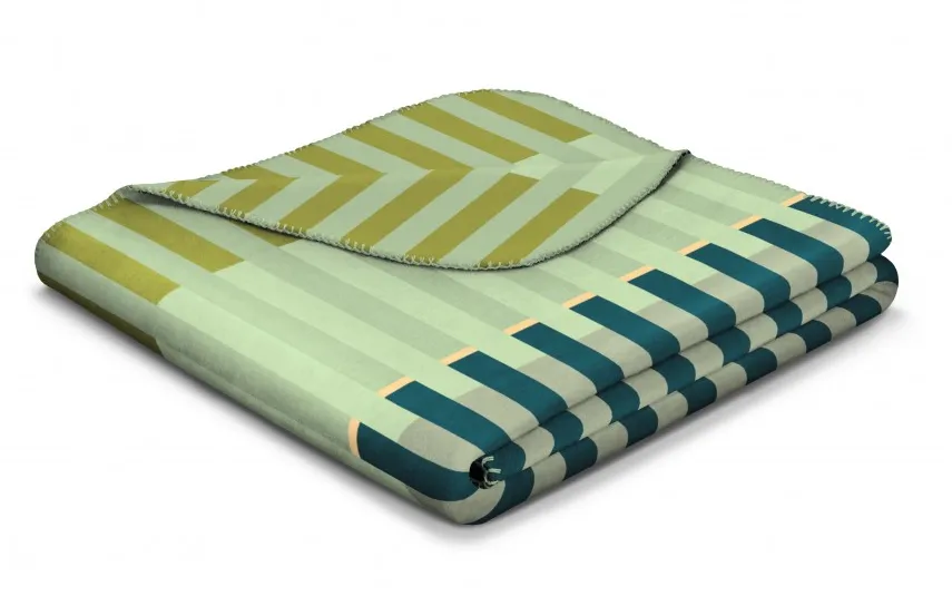 Biederlack Koc bawełniano-akrylowy 150x200 cm Lineup Green New