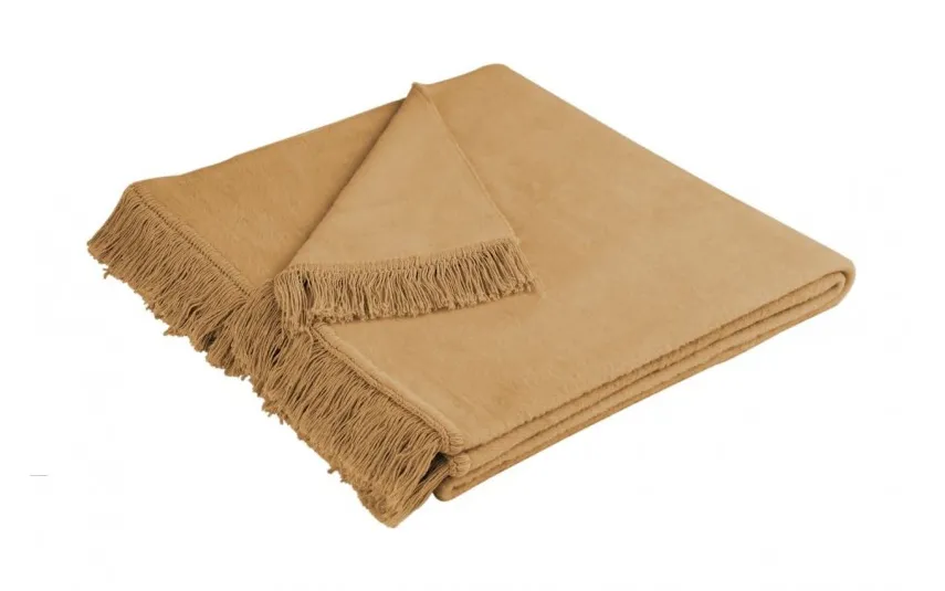 Biederlack Koc narzuta na fotel 100x200 cm Cover Cotton Kamel Best