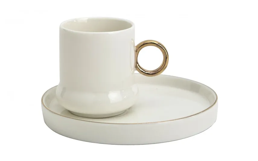 Veroni Komplet 2 filiżanek 100 ml + spodki espresso Nevada Sale