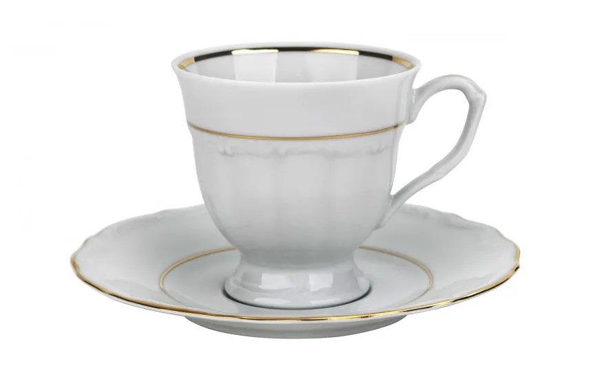 Cmielow Komplet 6 filiżanek 250 ml + spodki Maria Teresa Gold Discount
