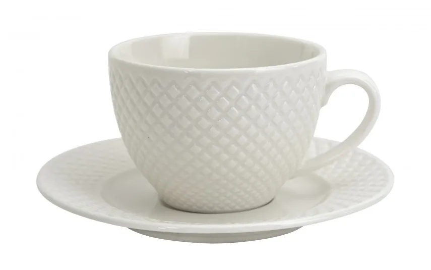 Veroni Komplet 6 filiżanek 250 ml + spodki Mediolan Clearance