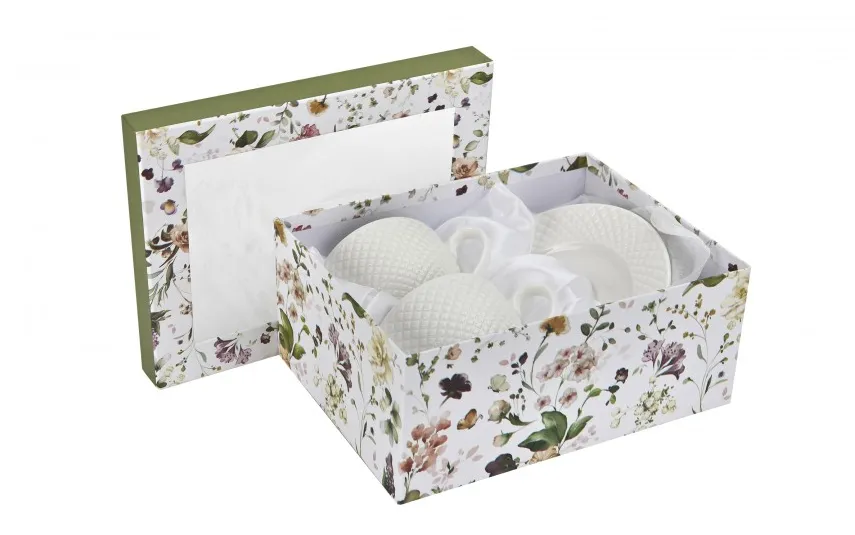 Veroni Komplet 6 filiżanek 250 ml + spodki Mediolan Clearance