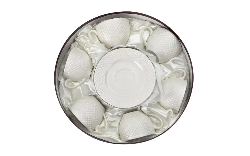 Veroni Komplet 6 filiżanek 250 ml + spodki Mediolan Clearance