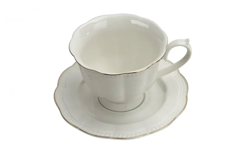 Veroni Komplet 6 filiżanek 250 ml + spodki Anet Fashion