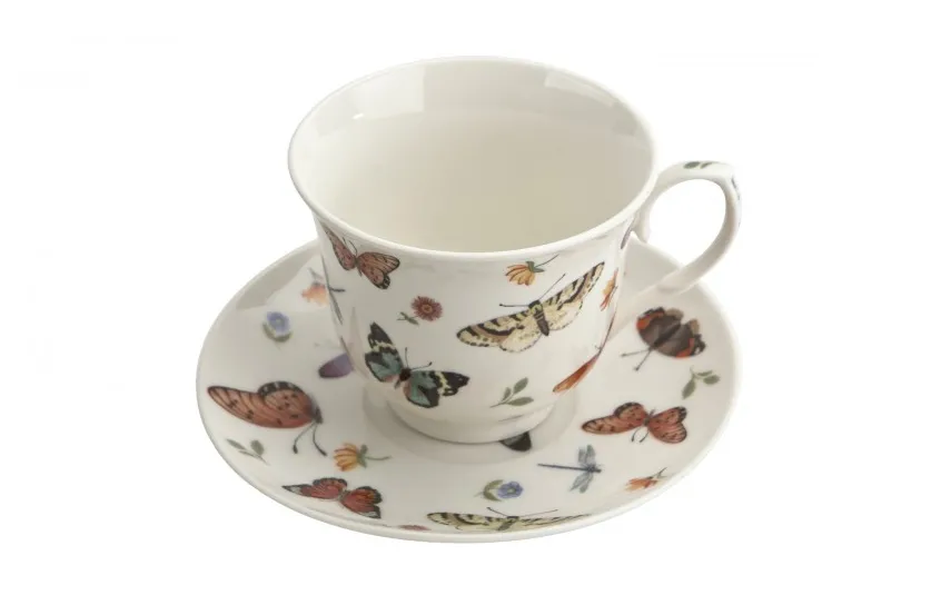 Duo Komplet 6 filiżanek 250 ml + spodek Butterflies Discount