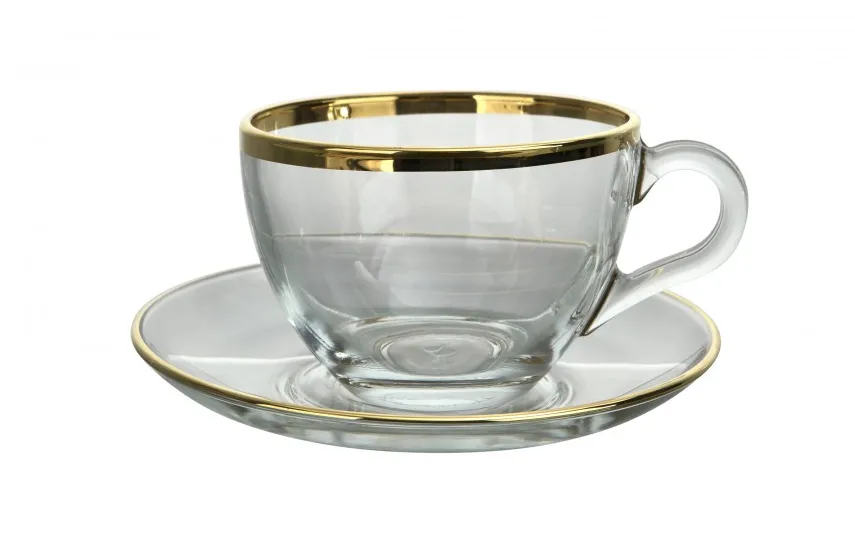 Combi dla Witeks Komplet 2 filiżanek do cappuccino ze spodkami Golden Line Hot