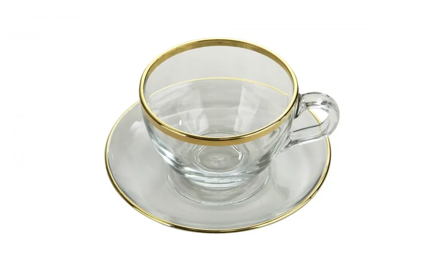 Combi dla Witeks Komplet 2 filiżanek do cappuccino ze spodkami Golden Line Hot